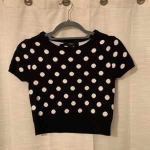 Polka Dot Crop Top Sweater